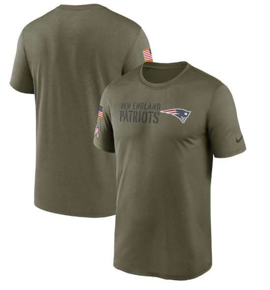 Men's New England Patriots 2022 Olive Salute to Service Legend Team T-Shirt